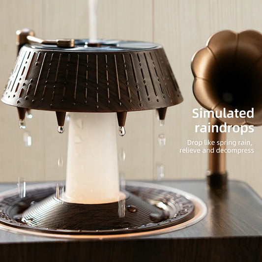 Gramophone Style Aroma Diffuser 250ml Humidifier with LED Light