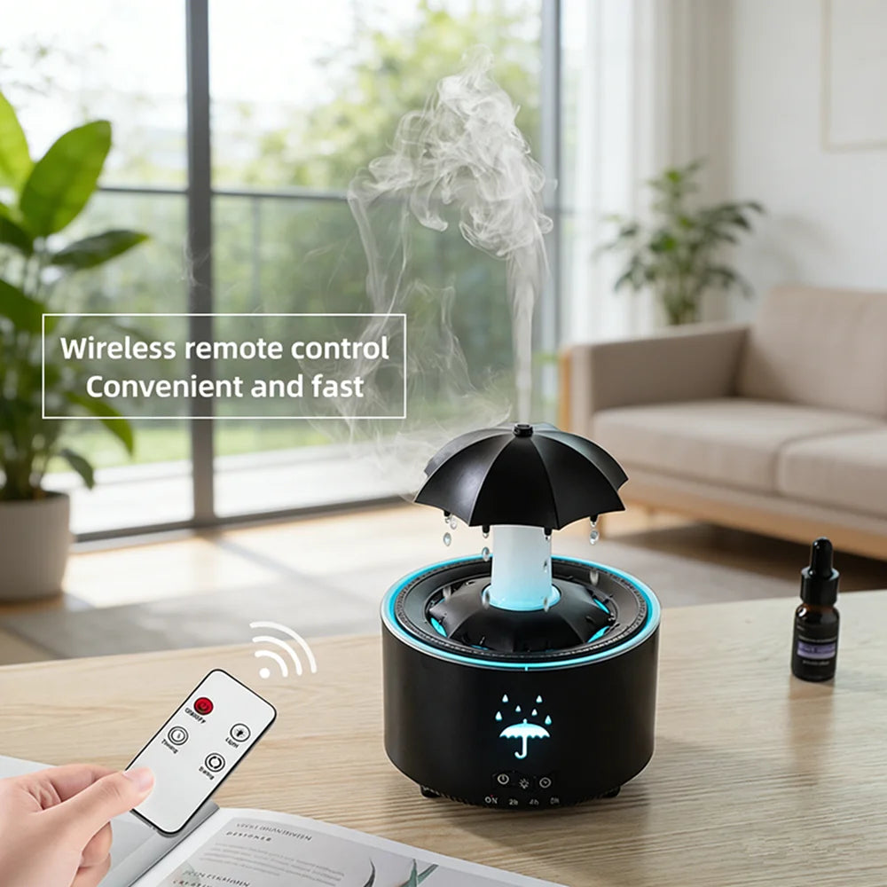 Raindrop Humidifier Ultrasonic Mist Diffuser with LED Night Light