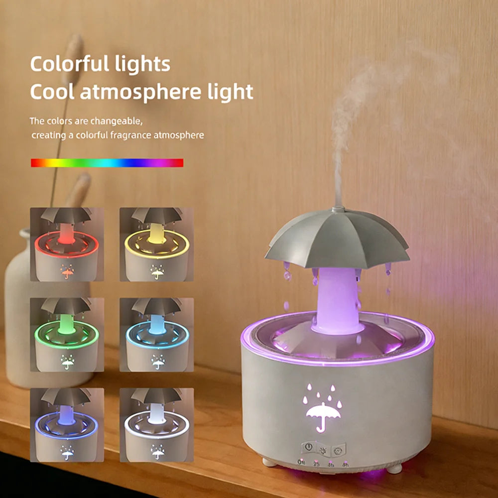 Raindrop Humidifier Ultrasonic Mist Diffuser with LED Night Light