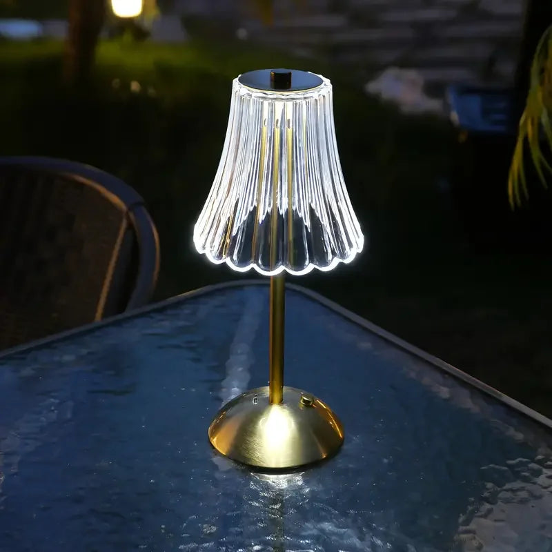 Crystal LED Table Lamp USB Rechargeable Bedside Light for Bedroom Decor
