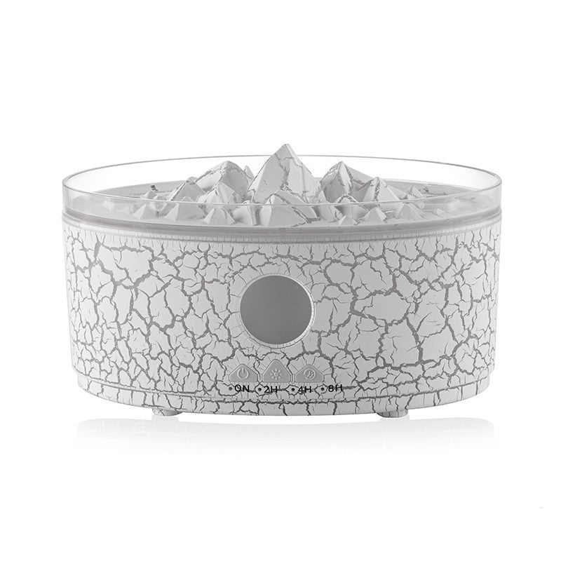 White cracked texture bowl with a central circular design on a white background
